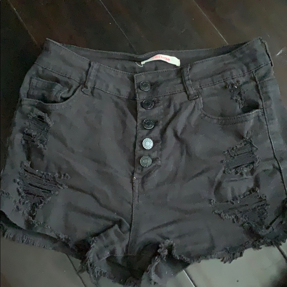 High waisted jean shorts